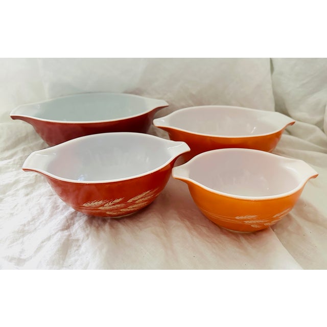 Pyrex Vintage Pyrex "Autumn Harvest" Cinderella Mixing Bowls - Set of 4 For Sale - Image 4 of 6