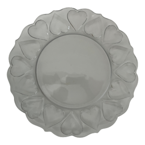Vintage Crystal Tiffany & Co Plate With Embossed Hearts Decorative Valentine's Plate