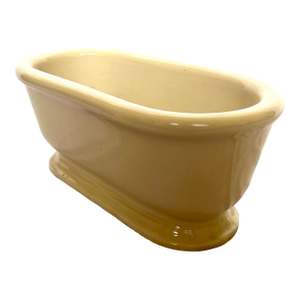 Antique Late 1800s French Porcelain Cast Iron Footed Oval Planter