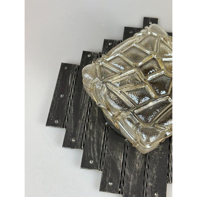 Brutalist Wall Lamp Iron & Glass Wall Lamp, 1970s For Sale - Image 15 of 18
