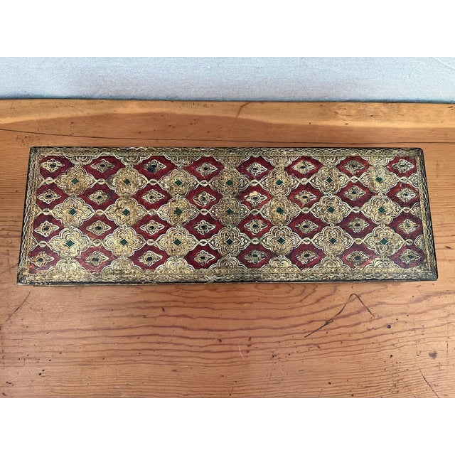 Wood Italian Florentine Glove Box For Sale - Image 7 of 12