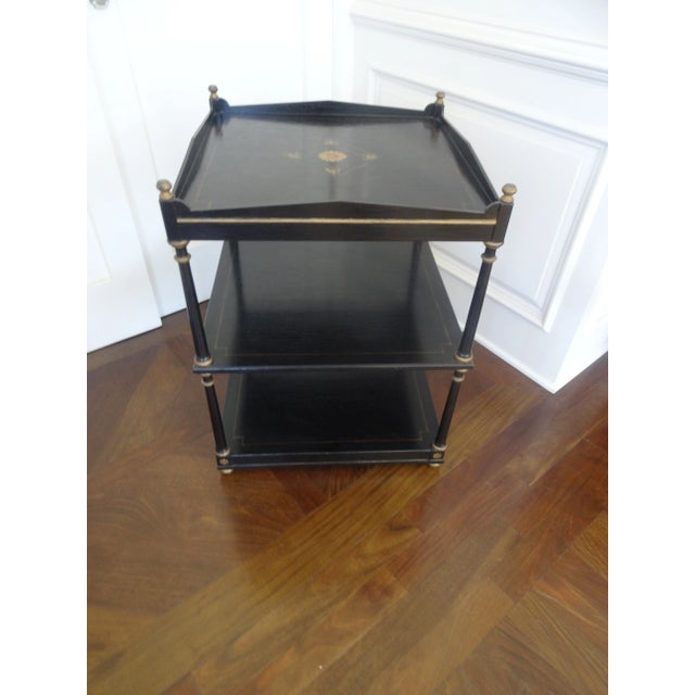 English 3 Tier Side Table Attributed Brunschwig & Fils For Sale - Image 3 of 8