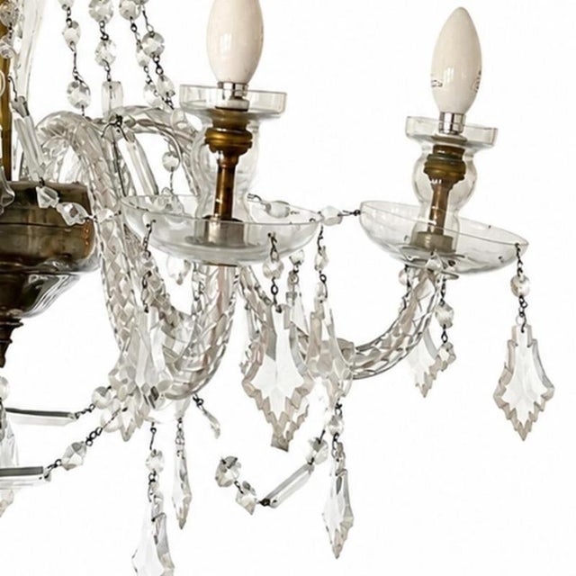 20th Century Chandelier in Crystal, Glass, and Metal For Sale - Image 5 of 6