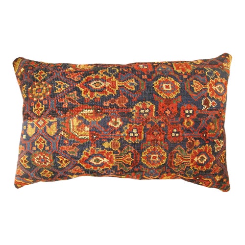 Decorative Antique Northwest Persian Rug Pillow with Floral Elements
