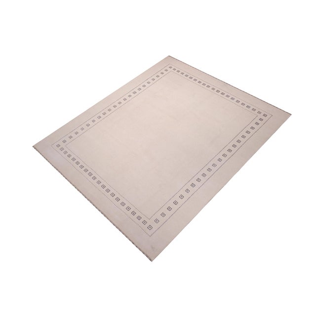 Contemporary Gabbeh Beige/Charcoal Wool Rug - 9'0''x12'0'' For Sale - Image 10 of 10