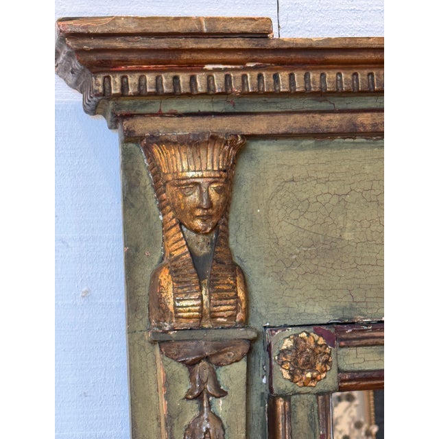 Traditional Early 19th Century Painted Egyptian Revival Mirror For Sale - Image 3 of 7