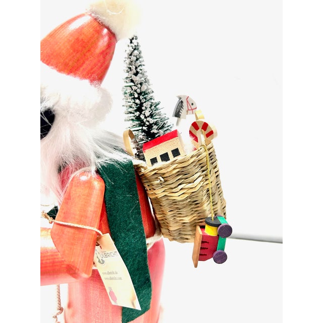 Christian Ulbricht German Santa Nutcracker on Skis - Erzgebirge Hand Carved Wooden Smoker - Vintage Alpine Holiday Decor For Sale In Louisville - Image 6 of 13