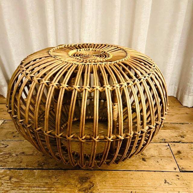 Large Bamboo Lobster Pot Ottoman by Franco Albini For Sale - Image 8 of 8