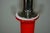 Archimede Seguso Vintage Murano Long Neck Red Orange Lamps For Sale - Image 4 of 11