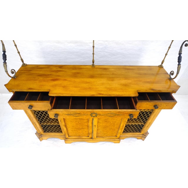 Early 20th Century Regency Gallery Etagere Top Light Burl Walnut Sideboard Credenza c1920s MINT! For Sale - Image 5 of 18