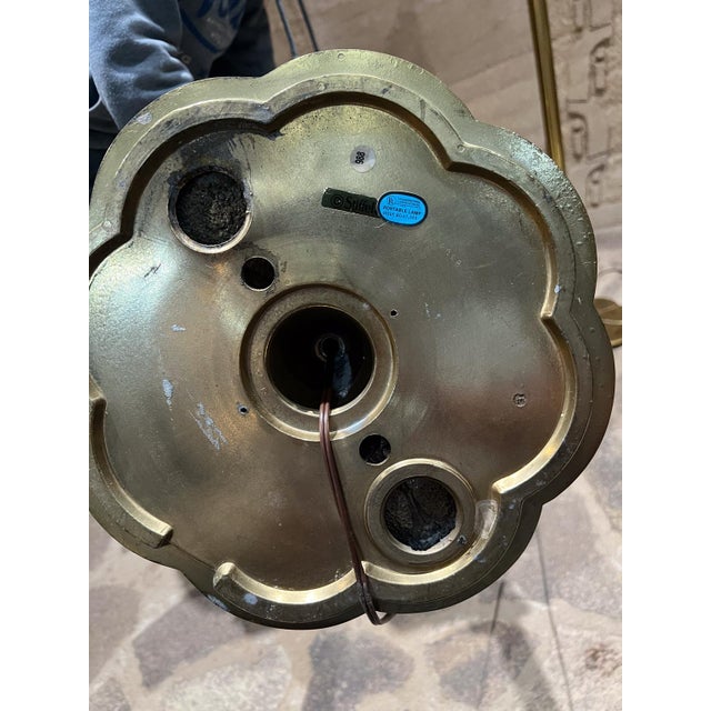 Mid Century Modern Stiffel Tulip Torchiere Brass Floor Lamp Chicago For Sale - Image 13 of 16