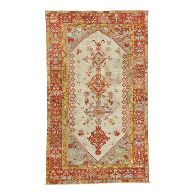 Antique Turkish Oushak Rug - 03'04 X 05'07 For Sale
