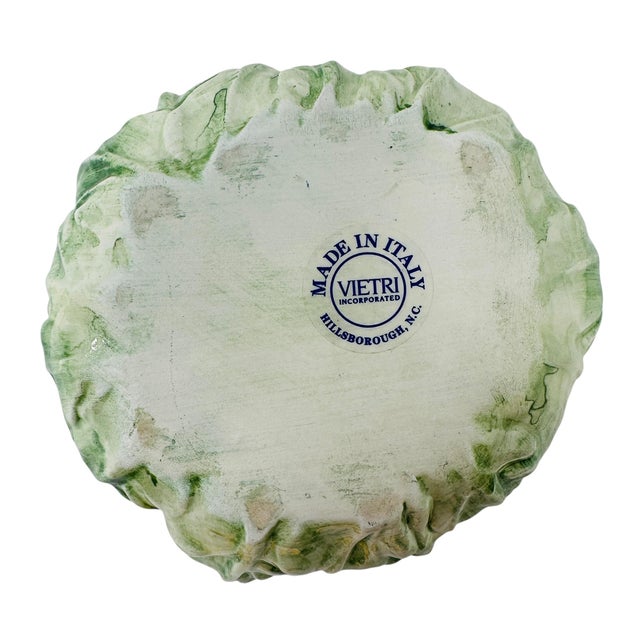 Vintage 1990s Italian Majolica Cauliflower Lidded Bowl by Vietri For Sale - Image 9 of 9