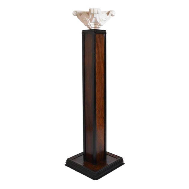Wood and Plaster Floor Lamp, 1930s. For Sale