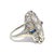 Blue Mid 20th Century Art Deco 18k White Gold Filigree Ring With Old Cut Diamonds & Blue Sapphires, Size 5.25 For Sale - Image 8 of 9