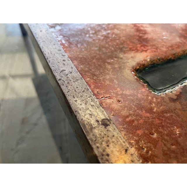 Ceramic Coffee Table in Lava Stone by Robert and Jean Cloutier Frères, 1950s For Sale - Image 11 of 18