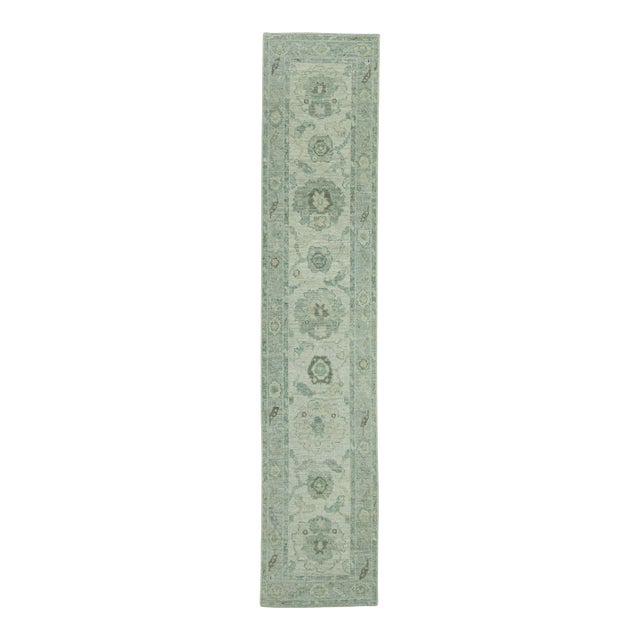 Turkish Oushak Rug 2'2" x 10'6" #19407 For Sale