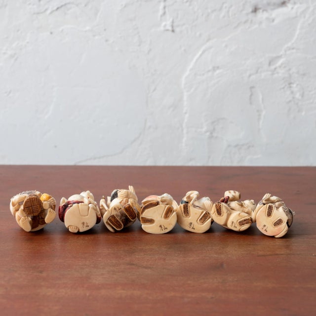 Early 20th Century Set of Seven Netsuke Figures For Sale - Image 5 of 8