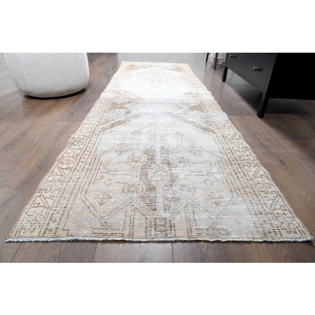 1970s Vintage Handmade Wool Cotton Turkish Area Rug For Sale - Image 9 of 11