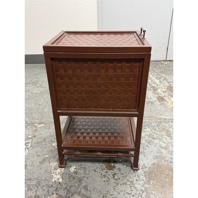Rust Painted Metal Woven File Storage Chest, Vintage For Sale In San Francisco - Image 6 of 12