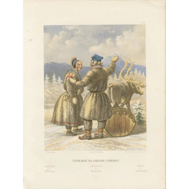 Blue After Eckersberg, Sámi Winter Dress, Karasjok, Northern Norway Traditional Arctic Clothing, 1860, Print For Sale - Image 8 of 10