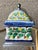 Metal Colorfully Charming Late 20th-Century Talavera Lidded Box on Pewter Pedestal Base, Mexico For Sale - Image 7 of 11