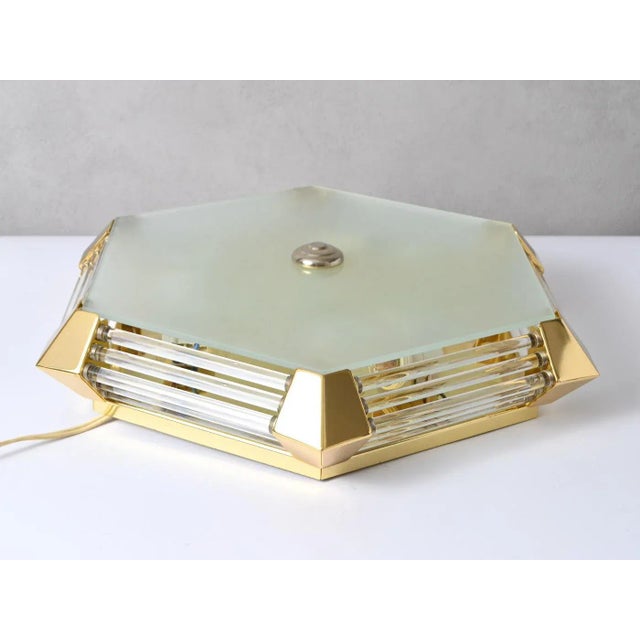 Hexagonal Glass Rod Flush Mount from Honsel, 1980s For Sale - Image 3 of 8