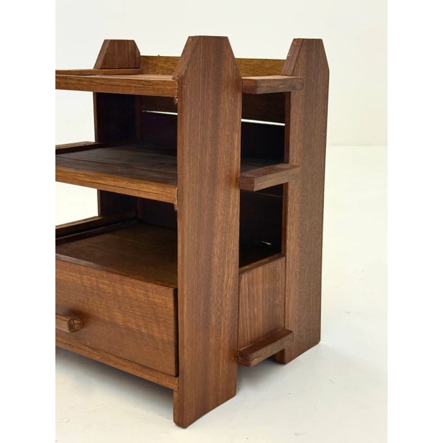 Brown Art Deco Oak Bedside Table, 1970s For Sale - Image 8 of 9