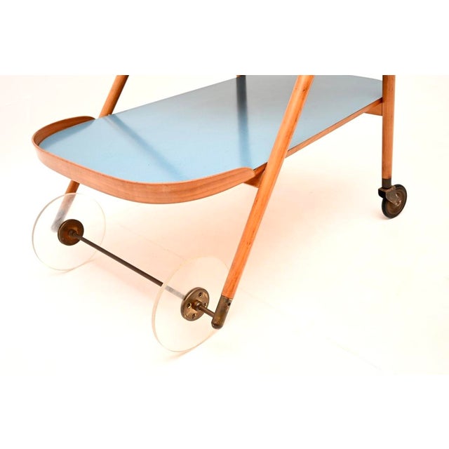 Brown Vintage Italian Drinks Trolley, 1950s For Sale - Image 8 of 10