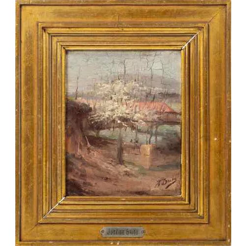 Joseph De Brito, Landscape, Oil on Cardboard For Sale