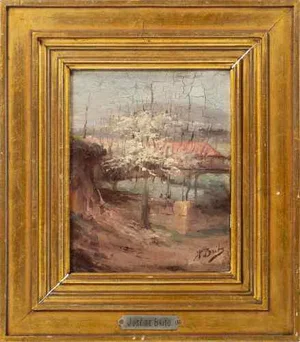 Joseph De Brito, Landscape, Oil on Cardboard