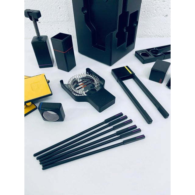 Postmodern Postmodern Rotating Cocktail / Bar Mixing Kit by Msc Usa For Sale - Image 3 of 11