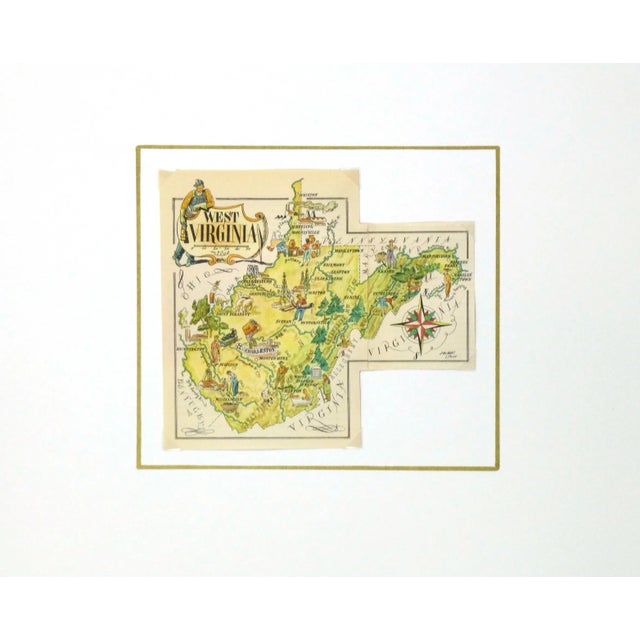 American Vintage 1946 West Virginia Pictorial Map For Sale - Image 3 of 4