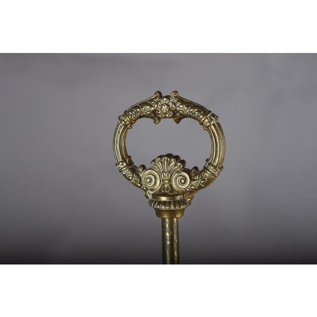 Late 19th Century Antique Brass Bouillotte Lamp, Three-Arm Candelabra Form — French, 19th Century For Sale - Image 5 of 13