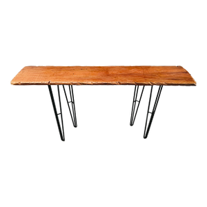 Live Edge Console Table With Iron Legs Mid Century Style