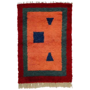 Turkish Pink, Red, and Green Woolen Tulu Rug, 1970s