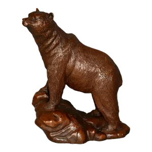 Handcrafted Grizzly Bear Sculpture Figurine Red Mill 1988