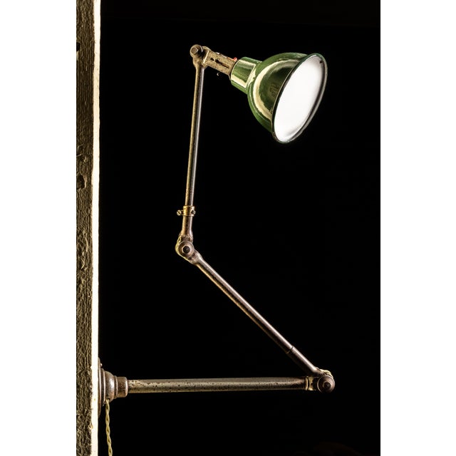 c. 1930s; John Dugdill & Co. - Nottingham This vintage industrial articulating Dugdill task lamp is in excellent condition...