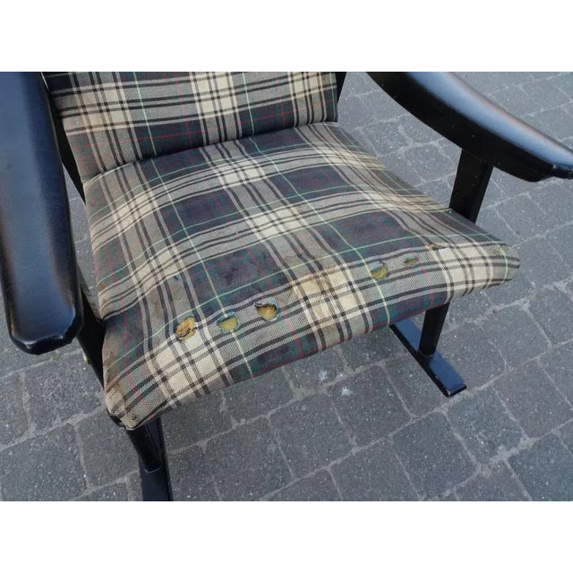 Black Scandinavian Black Rocking Chair, 1950s For Sale - Image 8 of 9