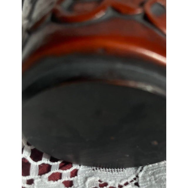 Wood 2 Chinese Vintage Decor Hand Carved Wood Candle Holders For Sale - Image 7 of 8