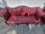 Vintage Carolina Leather House Oxblood Tufted Chesterfield Sofa, Wingback Chair & Ottoman - 3 Piece Set For Sale - Image 9 of 18