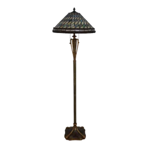 Quality Tiffany Style Art Nouveau Stained Glass Floor Lamp