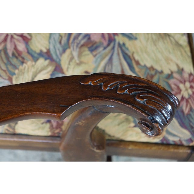 Antique Chippendale Style Interlaced Back Mahogany Armchair Dining Desk Chair For Sale - Image 16 of 18