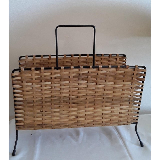 1970s Vintage Newspaper Stand with Black Revered Wire Frame, 1970s For Sale - Image 5 of 6