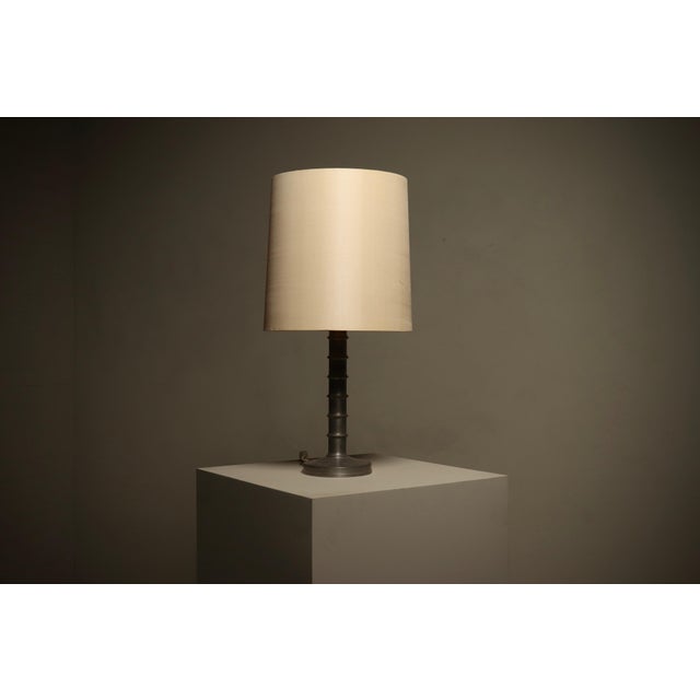 1960s Bobbin Column Table Lamps in Pewter by Harald Buchrucker, 1960s, Set of 2 For Sale - Image 5 of 12