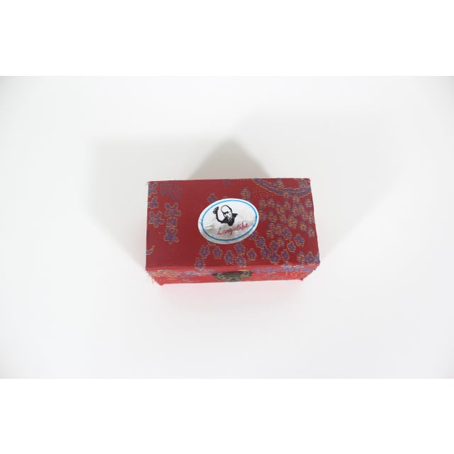 1970s Vintage Chinese Cloisonne Musical Stress or Iron Balls, Boading Baoding Balls With Enamelled Yin-Yang Symbol, Pair or Set in Silk Box Green For Sale - Image 5 of 9