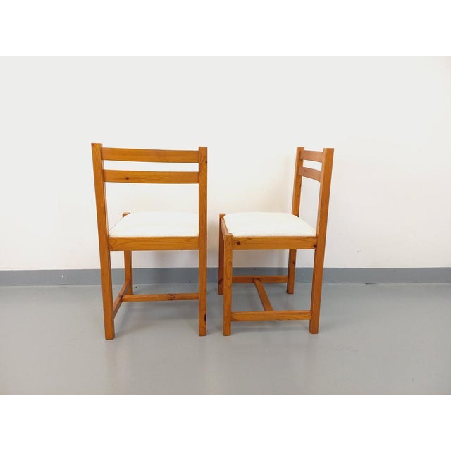 Set of Pine Chairs with Fabric Seats, 1970s For Sale - Image 12 of 18