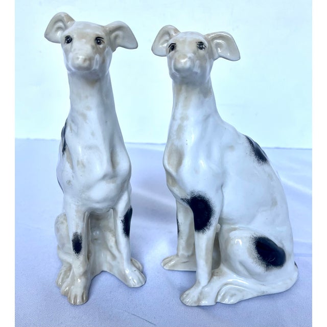 Vintage Maitland-Smith Hand-Painted Porcelain Whippet Figurines - A Pair For Sale - Image 10 of 18
