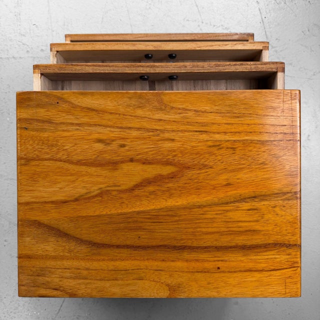 1970s Vintage Japanese Wooden Desktop Chest with Drawers, 1970s-1980s For Sale - Image 5 of 10