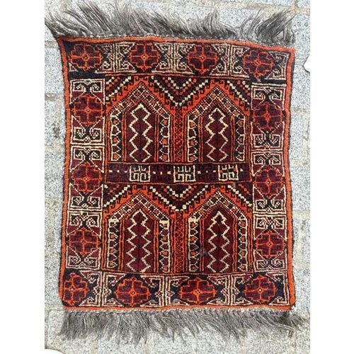 Textile Small Vintage Turkmen Baluch Rug, 1980s For Sale - Image 7 of 11